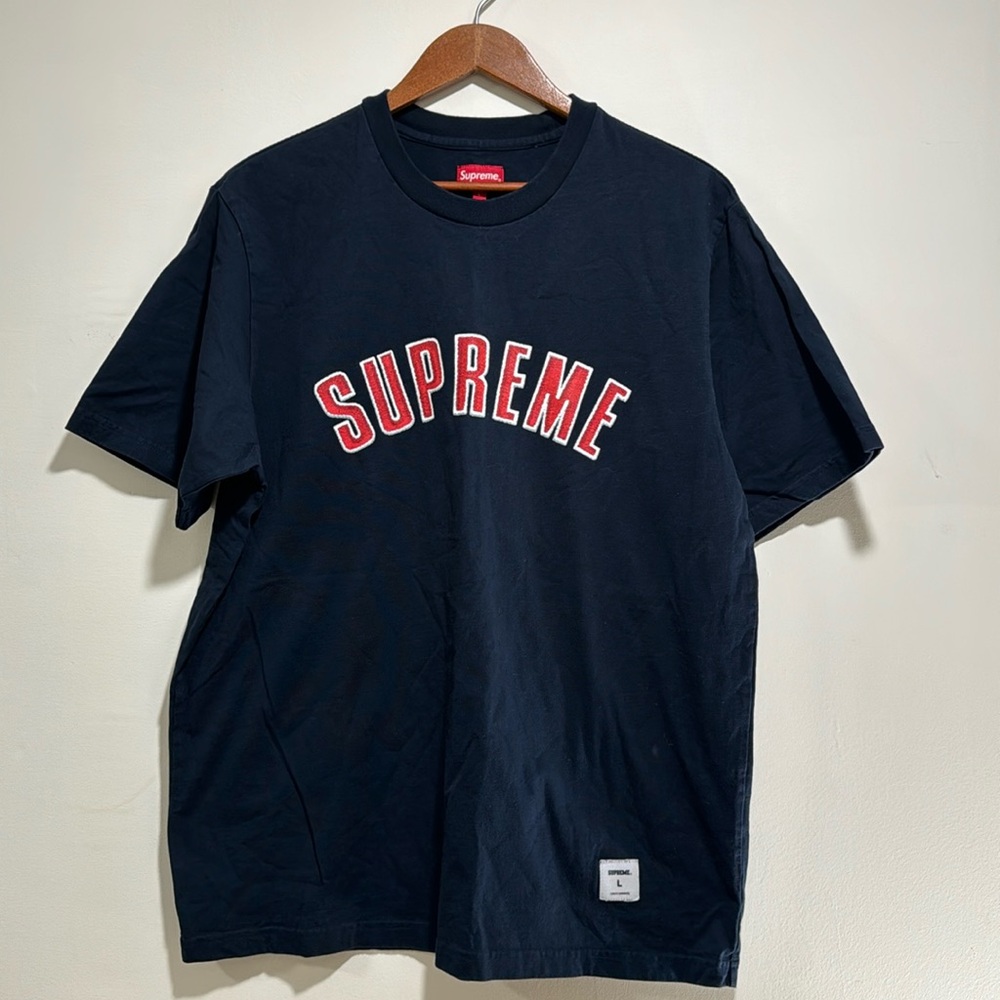 Supreme Cracked Arc S/S Top Navy Blue - Men’s Large